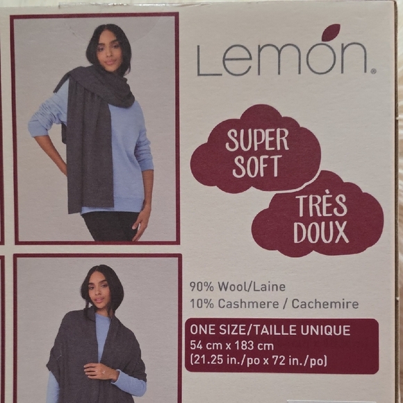 Lemon Charcoal Wrap Scarf, Women - Picture 5 of 9